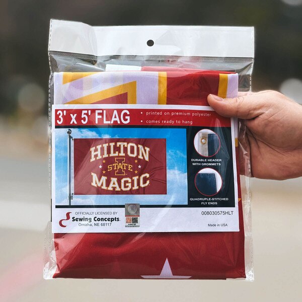 Hilton Magic Cardinal and Gold Flag 3-foot x 5-foot